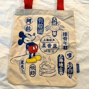 NWT Shanghai Disney Resort "Mickey in Shanghai" Collection Canvas Tote